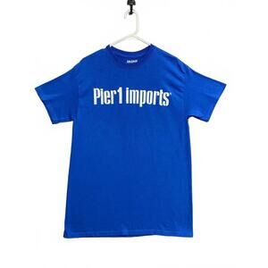 Pier 1 Imports Blue Staff Graphic T-Shirt Gildan Dryblend Men's Size Medium